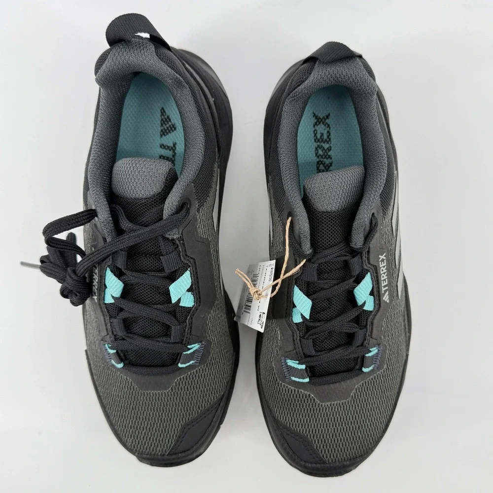 Adidas Terrex AX4 Gore-Tex Hiking Shoe Sneaker Women 5 Black‎ Gray Mint Tone NWB